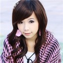 Korean Long Wig with Bang Popular Small Curl (Brow