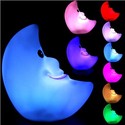 Lovely Cartoon Moon Shaped Color Auto-Changing LED