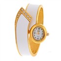 Rhinestones Quartz Wrist Watch with Metal Band for