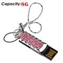 8G USB Flash Drive with Metal Case & Crystal Decor