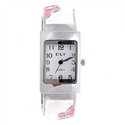 Floral Bracelet Style Wrist Watch Metal Watch with