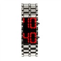 Stainless Steel Red LED Watch for Man Wrist Digita