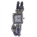 Rectangle Case Quartz Wrist Watch with Rattan Shap