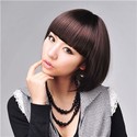 Short Straight Wig Hair Cool Bob Hair with Neat Ey