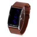 Fashion Rectangle Case Silicone Band LED Wrist Wat