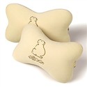 K-246A Khaki Ultra Soft Car Neck Pillow with Cute 