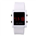 Rectangle Shaped Case Red LED Wrist Watch with Rai