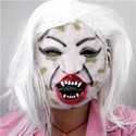 Rubber Vampire Devil Mask with Disheveled Hair for