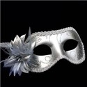 Silver Lace Color Patter Mask with Flower for Ball