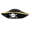 Skull Pattern Design Pirate Hat with Golden Trimmi