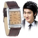 Quartz Wrist Watch with Synthetic Leather Strap fo