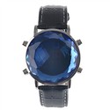 Diamond Shape LED Wrist Watch with Round Dial & PU