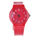 Solid Color Sport Wrist Watch with Round Dial (Red