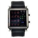 Animal Years LED Wrist Watch with Square Dial & Si