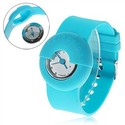 Unisex Rubber Wrist Watch with Hour Markers (Blue)