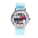 Stylish Quartz Wrist Watch with TV Dial Pattern (B