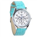 Four-dial Design Quartz Wrist Watch with Faux Leat