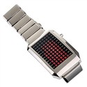 Stainless Steel Wrist Watch with Red LED Display (