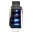 Stainless Steel Wrist Watch with Blue LED Display 