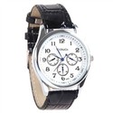 Four-dial Design Quartz Wrist Watch with Faux Leat