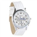 Four-dial Design Quartz Wrist Watch with Faux Leat