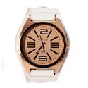 Stylish Large Round Brown Dial Quartz Wrist Watch 