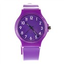 Solid Color Sport Wrist Watch with Round Dial (Pur