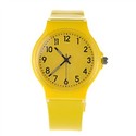 Solid Color Sport Wrist Watch with Round Dial (Yel