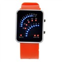 Modern Fan-shaped Display Rectangle Case LED Watch