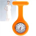 Round Silicone Nurse Quartz Wrist Watch with Brooc