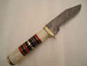 Pioneer Custom Made Damascus Steel Hunting Knife N