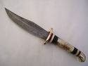 Pioneer Custom Made Damascus Steel Hunting Knife N