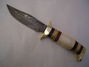 Pioneer Custom Made Damascus Steel Hunting Knife N