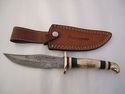 Pioneer Custom Made Damascus Steel Hunting Knife N