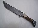 Pioneer Custom Made Damascus Steel Hunting Knife N