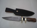 Pioneer Custom Made Damascus Steel Hunting Knife N