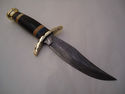 Pioneer Custom Made Damascus Steel Hunting Knife,N