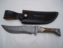 Pioneer Custom Made Damascus Steel Hunting Knife N