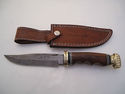 Pioneer Custom Made Damascus Steel Hunting Knife N