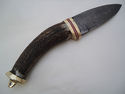 Pioneer Custom Made Damascus Steel Hunting Knife N