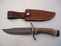 Pioneer Custom Made Damascus Steel Hunting Knife N