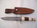 Pioneer Custom Made Damascus Steel Hunting Knife N