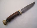 Pioneer Custom Made Damascus Steel Hunting Knife N