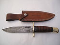 Pioneer Custom Made Damascus Steel Hunting Knife N