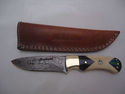 Pioneer Custom Made Damascus Steel Hunting Knife N