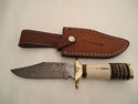 Pioneer Custom Made Damascus Steel Hunting Knife N