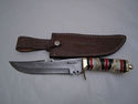 Pioneer Custom Made Damascus Steel Hunting Knife N