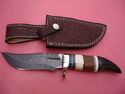 Pioneer Custom Made Damascus Steel Hunting Knife N