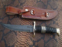 Pioneer Custom Made Damascus Steel Hunting Knife N