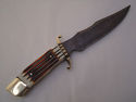 Pioneer Custom Made Damascus Steel Hunting Knife N